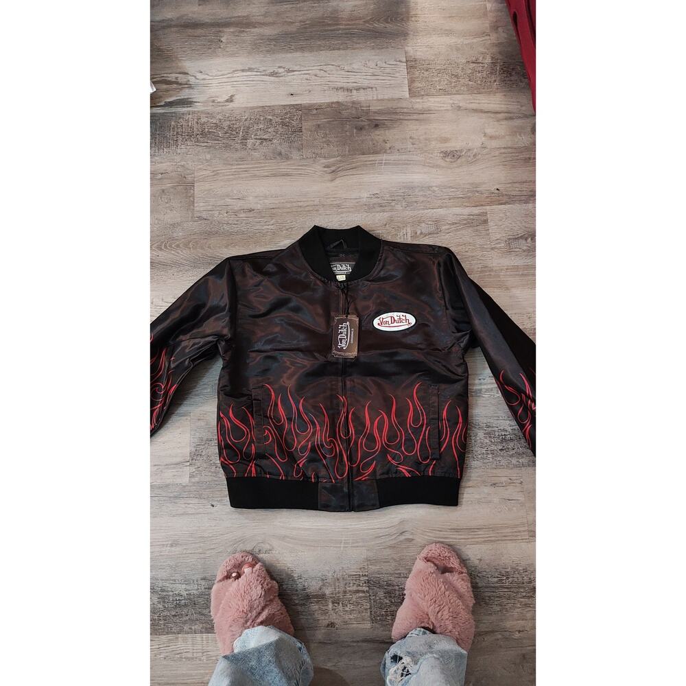 Von Dutch Heat Satin Bomber Jacket